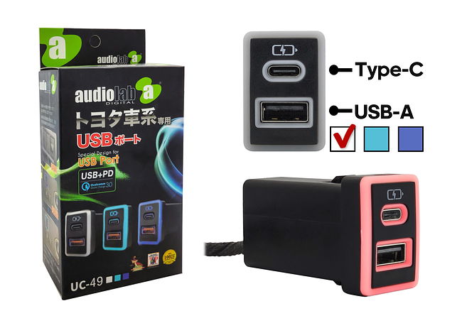 KSIZE USB зарядное устройство в штатную заглушку для Toyota 2009 - 2021 (с белой подсветкой) 1