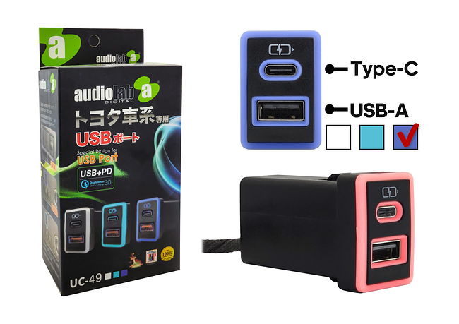 KSIZE USB зарядное устройство в штатную заглушку для Toyota 2009 - 2021 (с синей подсветкой) 1