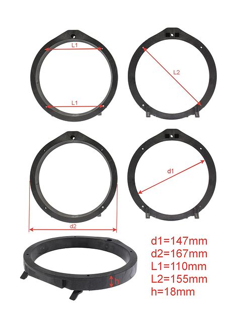 Подиумы пластик для установки динамиков в Honda 6,5 - 4