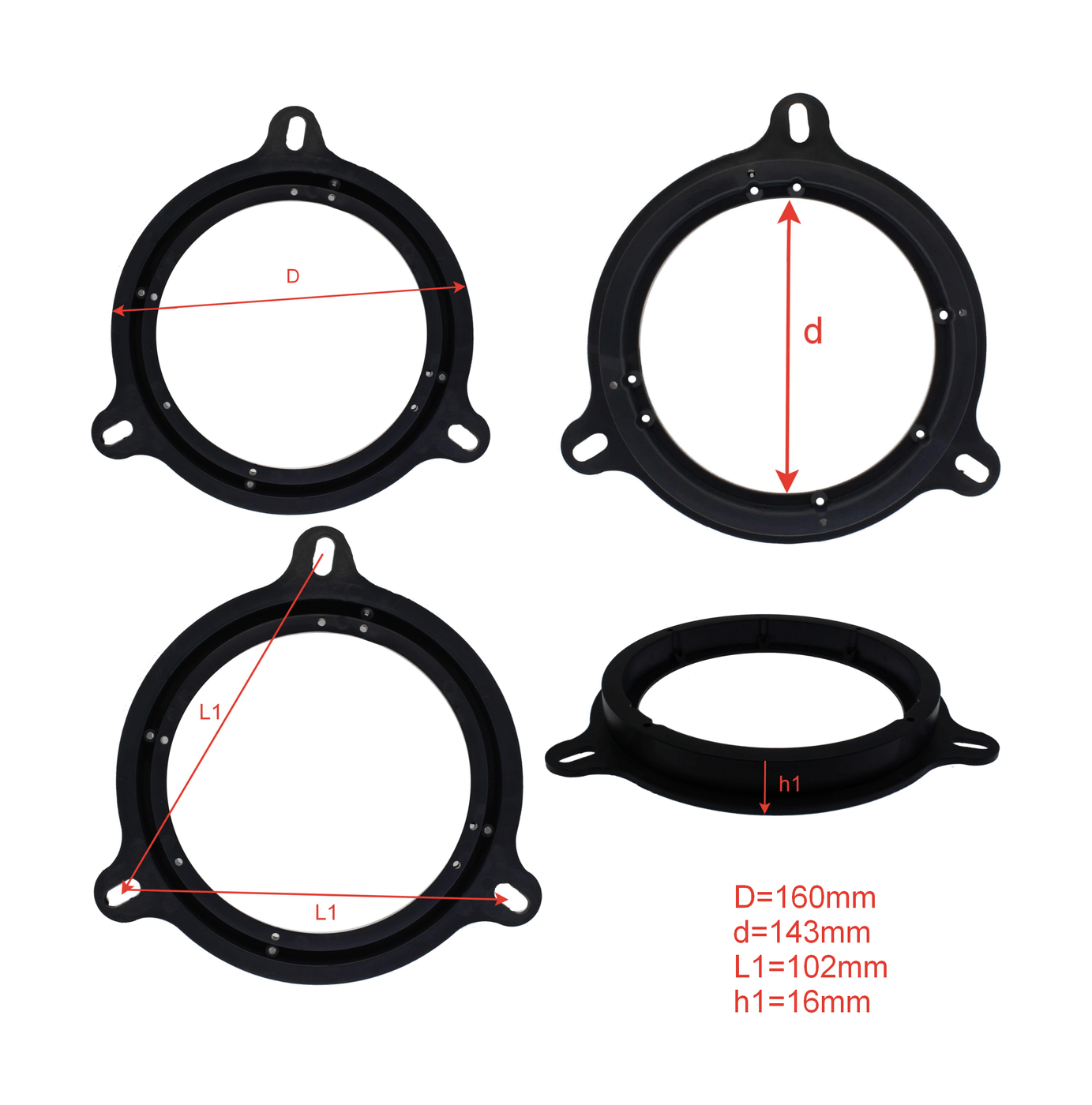 KSIZE Подиумы для установки динамиков в Nissan, Renault, Лада 6,5 - 4
