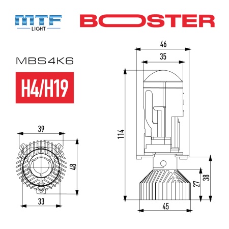 MTF MiniLENS BOOSTER H4-H19 6000K - 5