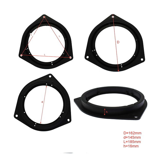 Подиумы пластик для установки динамиков в Toyota, Daihatsu, Lexus 6,5 - 2