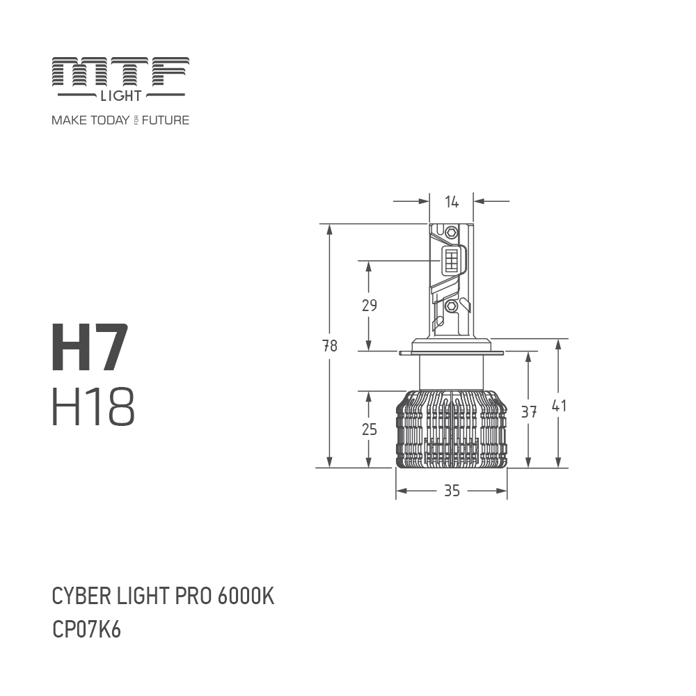MTF H7 6000K Cyber Light PRO - 4